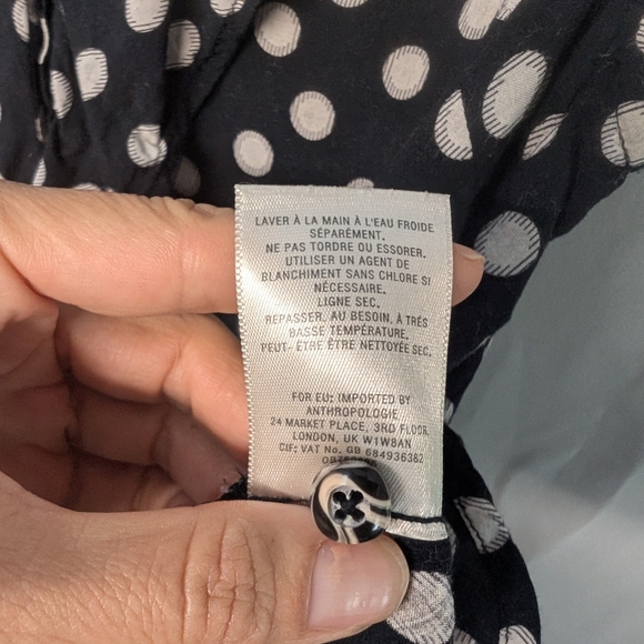 Maeve Anthropology Black And White Polka Dot Sleeveless Top - Picture 7 of 12